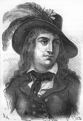 Muotokuva Anne Josephe Terwagnesta, joka tunnetaan nimellä Théroigne de Méricourt (1762-1817), Ranskan vallankumouksellinen.