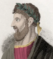 Muotokuva Apollonios of Tyana (Apollonius) (16 ap. JC-98/98 ap. JC), kreikkalainen filosofi. Kaiverrus 1800-luvulta.