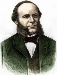 Auguste Pouyer-Quertier (Pouyer Quertier) (1820 - 1891) muotokuva. Kaiverrus 1800-luvun lopulta.