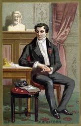 Paroni Guillaume Dupuytrenin (1777 - 1835), ranskalaisen kirurgin muotokuva. 1800-luvun lopun kromolitografia.