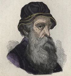 Benvenuto Cellinin muotokuva, italialainen renessanssin kuvanveistäjä, kultaseppä, kuvanveistäjä ja kirjailija 1500-1571