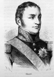 Bertrand Clauselin (tai Clauzelin) muotokuva (1772 - 1842). Kaiverrus 1800-luvun lopusta H. Martinin teokseen "Histoire de France".