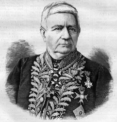 Muotokuva Charles Joseph Pascal de Luesemansista (1808 -1882) belgialainen poliitikko - kaiverrus vuodelta 1882