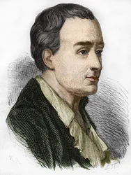 Muotokuva Charles de Secondatista (1689 - 1755), paroni De La Brèdesta ja Montesquieusta. Kaiverrus 1800-luvulta.