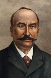 Muotokuva Clement Aderista, ranskalaisesta insinööristä, ilmailun pioneerista.