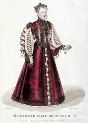 Ranskan kuninkaan (1519-1559) Henrik II:n tyttären Elisabethin muotokuva.
