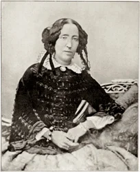 Muotokuva Emma Robertsista, joka oli muutaman kuukauden kihloissa italialaisen patriootin Giuseppe Garibaldin (1807-1882) kanssa. Valokuvasta. Yksityinen kokoelma