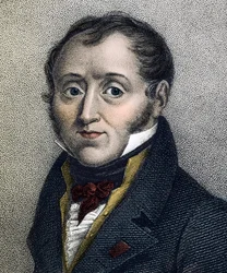 Emmanuel de Las Casesin (1766-1842) muotokuva ranskalainen historioitsija - kaiverrus 1800-luvulta