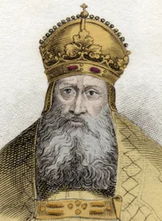 Muotokuva keisari Rodolf Habsburgista (1218-1291), Saksan Rooman keisari (Rudolf I Saksasta)