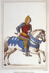 Etienne de Vignolesin tai Vignolles dit La Hiren (Lahire) muotokuva. Ranskalainen warman 1390-1443.kaiverrus vuodelta 1830