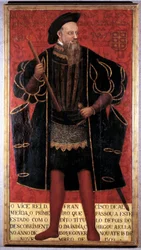 Francisco de Almeidan (1450-1510), sotilaan, tutkimusmatkailijan ja Intian ensimmäisen varakuninkaan kokovartalomuotokuva. Tuntematon 1500-luvun maalaus. Lissabon, kansallinen vanhan taiteen museo