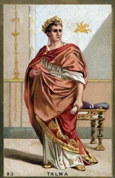 Francois-Joseph (Francois Joseph) Talman (1763-1826), ranskalaisen näyttelijän muotokuva. 1800-luvun lopun kromolitografia.