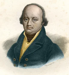 Franz-Joseph Gallin (Franz Joseph) (1758 - 1828), saksalaisen lääkärin muotokuva, kaiverrus 1800-luvulta