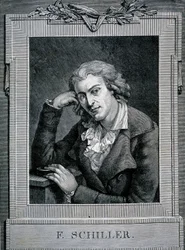 Friedrich von Schillerin (1759 - 1805), saksalaisen runoilijan ja näytelmäkirjailijan muotokuva.