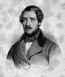 Gaetano Donizettin (1797-1848), italialaisen säveltäjän muotokuva 1800-luvulta. Milano, konservatorion kirjasto