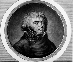 Kenraali Jean Baptiste Kleberin (1753-1800) muotokuva. Kaiverrus "" Täydellinen kokoelma Ranskan vallankumouksen historiallisia maalauksia, kolme osaa.""" 1804.
