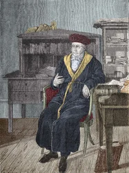 Georg Wilhelm Friedrich Hegelin muotokuva toimistossaan (1770 - 1831) saksalainen filosofi