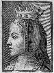 Portrait of Gerberge of Saxony (n. 913-968 tai 969), Ranskan kuningatar, Louis IV of Outremerin vaimo.