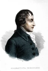 Muotokuva Giovanni Battista Pergolesista (Jean Baptiste Pergolese, Jean-Baptiste) (1710 - 1736).
