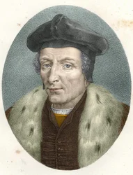 Guillaume Buden (Budee) (Budaeus) (1467-1540) muotokuva, kaiverrus 1800-luku.