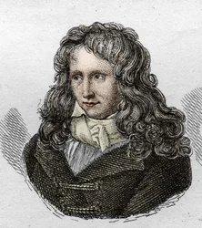 Muotokuva Henri Bernardin de Saint Pierrestä (Saint-Pierre tai St-Pierre), ranskalainen kirjailija (1737-1814). Kaiverrus vuodelta 1835.