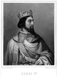 Muotokuva Henri I:stä (n. 1008 - 1060), Ranskan kuningas - Lavalléen "" Histoire des Français" -kirjassa, kaiverrus, sd.