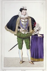 Henry III:n (1551-1589), Ranskan kuninkaan muotokuva. kaiverrus vuodelta 1830