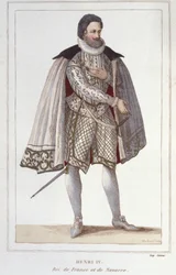 Henry IV:n (1553-1610), Ranskan kuninkaan muotokuva Kaiverrus vuodelta 1830