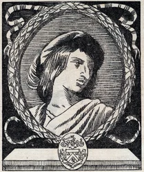 Hercules Savinienin muotokuva Cyrano de Bergerac, ranskalainen kirjailija. Vuodelta 1928.