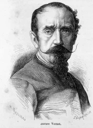 Portrait of Horace Vernet (1789-1863), ranskalainen taidemaalari ja sarjakuvapiirtäjä, kiihkeä Bonapartist, tuli Napoleon III:n viralliseksi maalariksi.