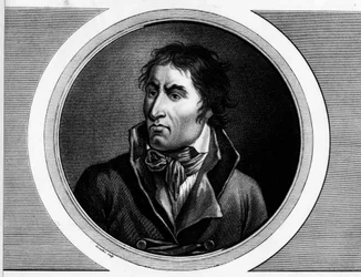 Jean Baptiste Carrierin (1756 - 1794), ranskalaisen poliitikon muotokuva. Kaiverrus "" Täydellinen kokoelma Ranskan vallankumouksen historiallisia maalauksia, kolme osaa.""" 1804.