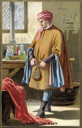 Muotokuva Jehan Gobelinista, 1400-luvun kuivapesulasta.