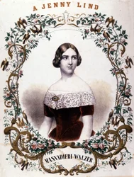 Ruotsalaisen laulajan Jenny Lindin (1820-1887) muotokuva.