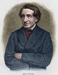 Muotokuva Johann Joseph Ignaz von Dollingerista (1799 - 1890), Alllemand-pappi ja kirkkohistorian professori. Kaiverrus 1800-luvulta.