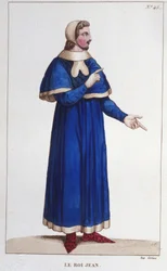 Johannes II Hyvän (1319 - 1364), Ranskan kuninkaan muotokuva, kaiverrus vuodelta 1830