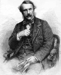 John Laird Mair Lawrencen muotokuva. brittiläinen hallintovirkamies (1811-1879). Englannin Intian kuvernööri; Kaiverrus 1864.