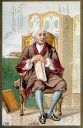 John Locken (1632-1704), englantilaisen filosofin muotokuva. 1800-luvun kromolitografia.