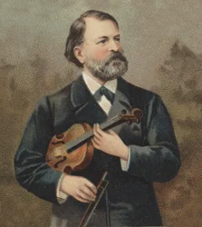 Muotokuva Joseph (Jos) Joachim (1831 -1907), unkarilainen (Itävalta-Unkari) viulisti ja säveltäjä juutalaista alkuperää.