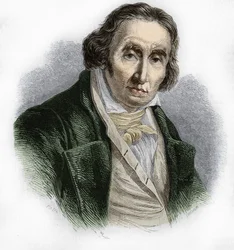 Portrait of Joseph Marie Jacquard (1752-1834), ranskalainen mekaanikko kutomakoneen keksijä.