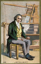 Portrait of Joseph Marie Jacquard (1752-1834), ranskalainen mekaanikko kutomakoneen keksijä. 1800-luvun lopun kromolitografia.