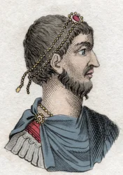 Julianus Luopion muotokuva (Flavius Claudius Julianus (331-363), Rooman keisari. Kaiverrus 1800-luvulta.