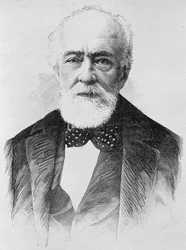 Lajos Kossuthin (1802 - 1894) muotokuva. Kaiverrus 1800-luvun lopusta H. Martinin teokseen "Histoire de France".