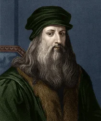 Italialaisen taidemaalarin Leonardo da Vincin (1452-1519) muotokuva.