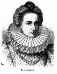 Muotokuva Leonora Dorista (tai Dosi) dit Galigaista, Anchoragen marsalkasta (1568-1617), Marie de Mediciksen uskotusta henkilöstä - Henri Martinin "" History of Popular France" -kirjassa, sd. 1800-luvulla.