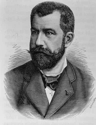 Léon Renaultin muotokuva. Kaiverrus 1800-luvun lopusta H. Martinin teokseen "Histoire de France".