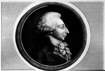 Louis Michel Lepeletierin muotokuva, Saint-Fargeaun markiisi (Saint Fargeau), konventin varajäsen (1760-1793). Kaiverrus "" Täydellinen kokoelma Ranskan vallankumouksen historiallisia maalauksia, kolme osaa.""" 1804.