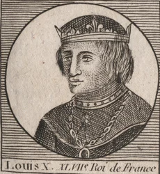 Ludvig X le Hutinin (1289 - 1316), Ranskan kuninkaan - Ludvig X:n (1289-1316) itsepäinen, Ranskan ja Navarran kuninkaan muotokuva - kaiverrus Charles Constant Le Tellierin "Instruction sur l