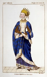 Muotokuva Marguerite de Provencesta (1221 - 1295), Ranskan kuningattaresta.