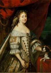 Muotokuva Maria Giovanna Battista di Savoia Nemoursista (Marie Jeanne Baptiste de Savoie-Nemours) (Savoie Nemours) (1644-1724), Carlo Emanuele II:n (1634-1675) vaimosta (Charles Emmanuel of Savoy) Anonyymi maalaus. 1600-luvun Torino, kuninkaallinen palatsi