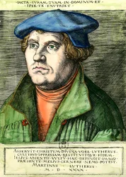 Martin Lutherin (1483-1546) muotokuva saksalainen uskonnollinen uudistaja Kaiverrus 1500-luvulta Yksityinen kokoelma